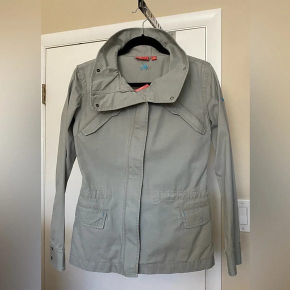 Puma Jackets & Blazers - NWT Puma Limestone Gray Cotton Twill Jacket Size Small